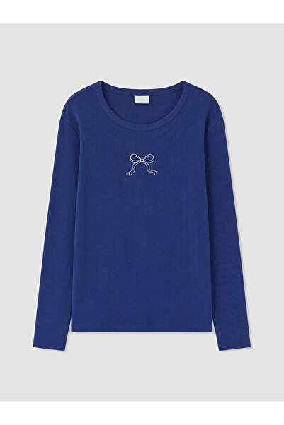 LC Waikiki Two Mt Shop Quality Lcw Kids Navy Blue Printed Girls' T-Shirt