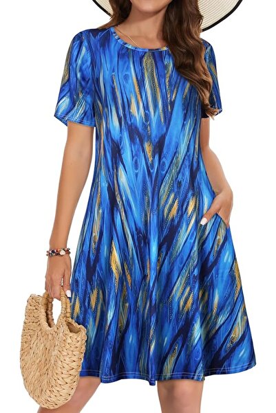 GENERAL elescat Summer Dresses for Women Casual Sleeveless Tshirt Beach Flowy...