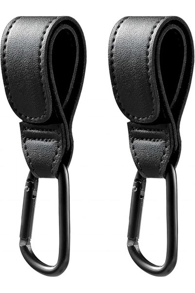ALMEKAQUZ 2 PCS Stroller Hooks,Heavy Duty One-Hand Opening Clips