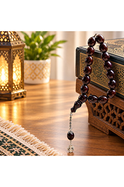 MAYSAM HAC UMRE HEDİYELİK 17-Piece Şak Şak Prayer Beads - 15 mm Special Desig...