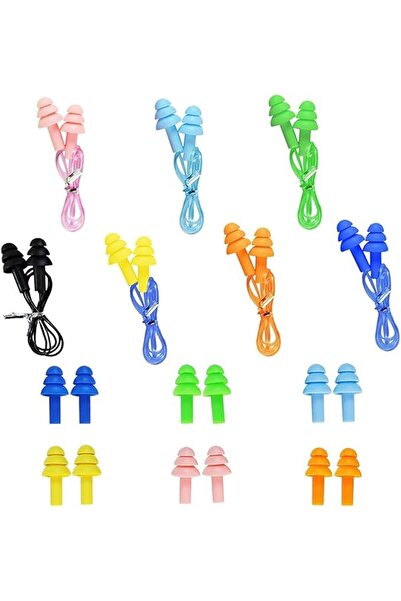GENERAL 13 Pairs Silicone Ear Plugs, Reusable for Swimming, Sleeping and Nois...