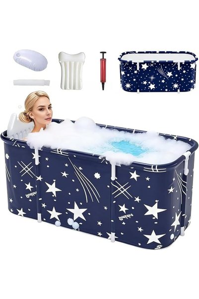 Generic Adult Bathtub 1.4M Extra Large Portable Bath Tub with Backrest & Cush...