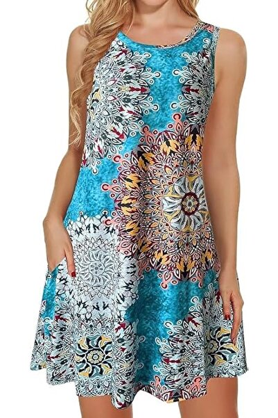 GENERAL elescat Summer Dresses for Women Casual Sleeveless Tshirt Beach Flowy...