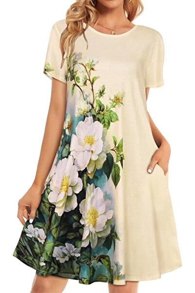 GENERAL elescat Summer Dresses for Women Casual Sleeveless Tshirt Beach Flowy...