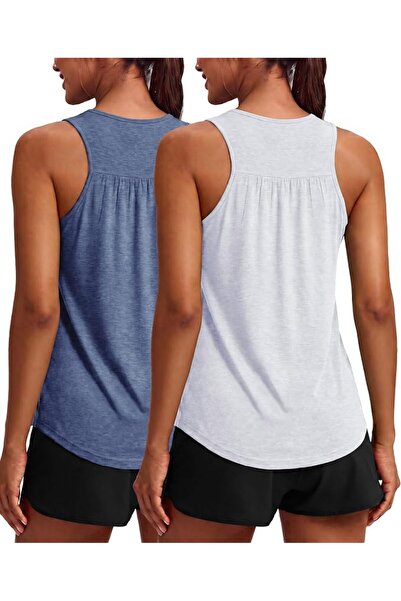 GENERAL PINSPARK Workout Tank Tops Woman Yoga Shirt Racerback Loose Athletic ...