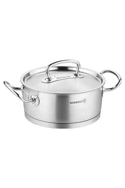 KORKMAZ Stainless steel casserole dish, with lid, 24cm/4.5L, "Proline" -