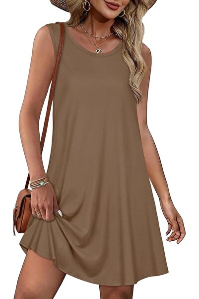 GENERAL elescat Summer Dresses for Women Casual Sleeveless Tshirt Beach Flowy...