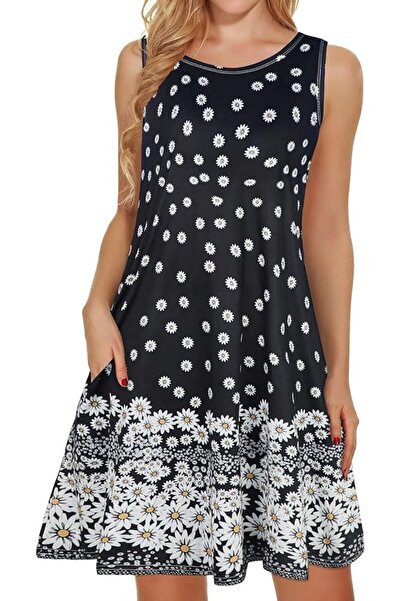 GENERAL elescat Summer Dresses for Women Casual Sleeveless Tshirt Beach Flowy...