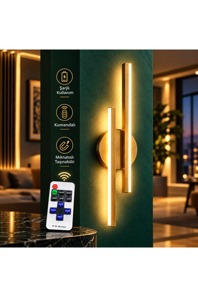 neeko PARS Şarjlı Modern LED Duvar Apliği Günışığı Taşınabilir Usb KUMANDALI