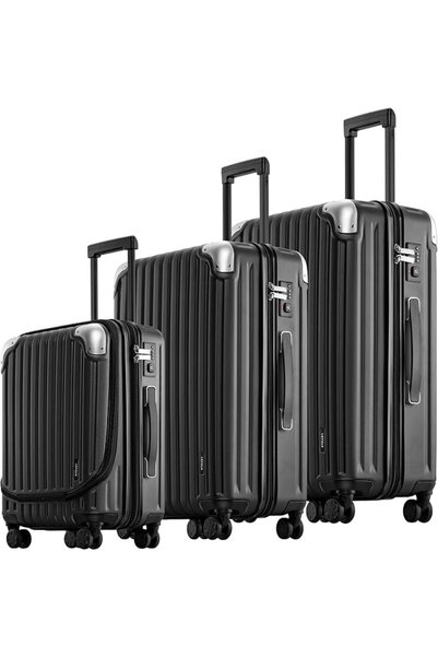 LEVEL8 Luggage Set of 3, Carry-on Suitcase (36L/68L/104L,3 Pcs Set)