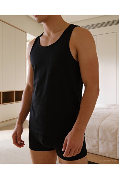 Bolero Men's Black Premium Lyocell Undershirt, 45% Lyocell, 45% Cotton, 10% E...