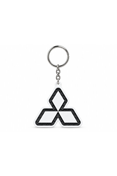 Autohelix MSA Breloc auto cu logo Mitsubishi, cu lanț și inel