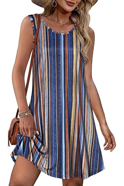 GENERAL elescat Summer Dresses for Women Casual Sleeveless Tshirt Beach Flowy...