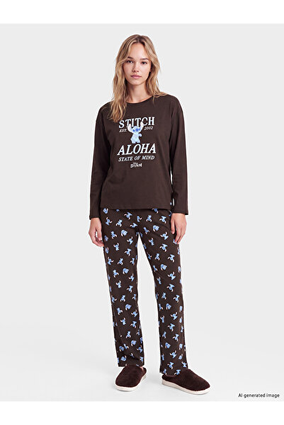 LC Waikiki Alita City with a Difference, Lcw Young Brown Combed Cotton Printe...