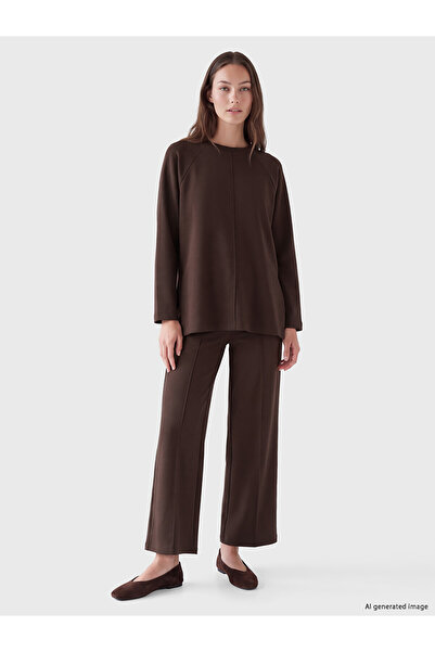 LC Waikiki Two Mt Shop Quality Lcw Modest Brown Interlock Plain Standard & Re...