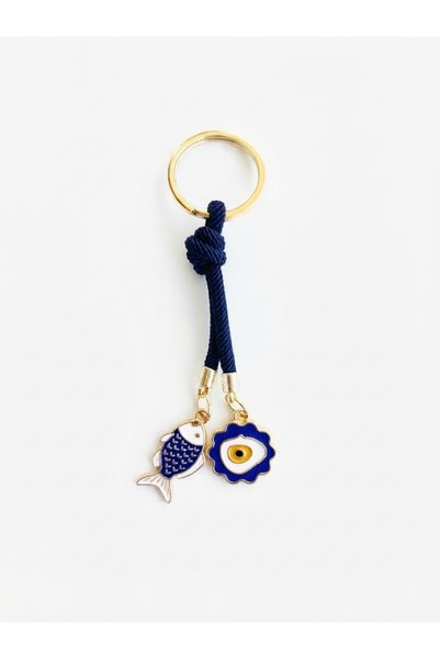 GENCATELİER Nazar Beaded and Golden Yellow Detailed Bag Accessory, Luck Charm Bag Ornament, and (1 Piece Is Sent)