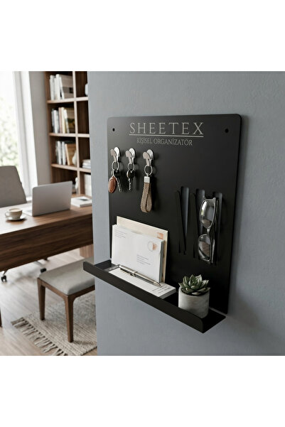 Metal Duvar Askılığı ve Düzenleyici, Anahtarlık, Mektup ve Gözlük Tutucu Kişisel Organizer 40x40 2mm