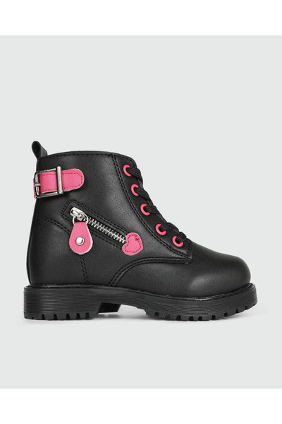 PO 24046 Çocuk Siyah-Fuşya Bot