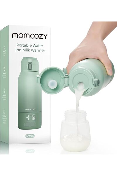 Momcozy سخان حليب محمول للسفر - وضعان للتسخين لحليب الأم والماء، زجاجة محمولة