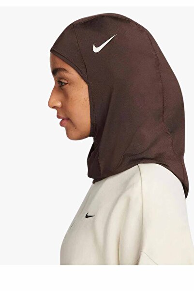 Nike Kadın Spor Hijab Kahverengi Esnek Hafif Spor Başörtüsü Koşu Fitness Antrenman Eşarbı
