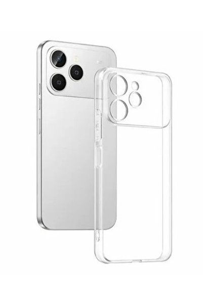 TECNO Spark 40 4G (KM5n) Uyumlu Kılıf Şeffaf Silikon Kamera Koruma Çıkıntılı ...