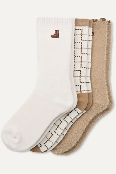 W CLASSIC CREW 3 PACK CLASSIC BOOT / PLAID / SAND 1181414