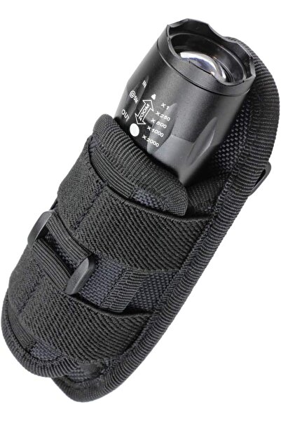 Generic Tactical Flashlight Pouch Holster, Rotatable Flashlight Holder Belt C...
