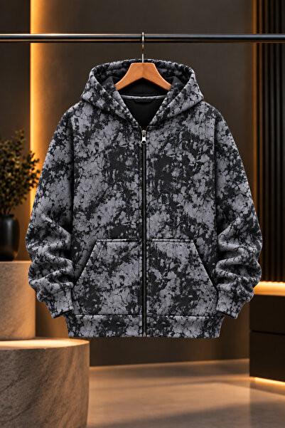 warn Batik Desenli Mevsimlik Cepli Hırka