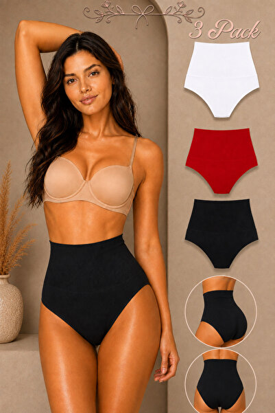 WomanAndKids Night White-Red-Black Women's Gathering High-Waisted Flexible 3-...