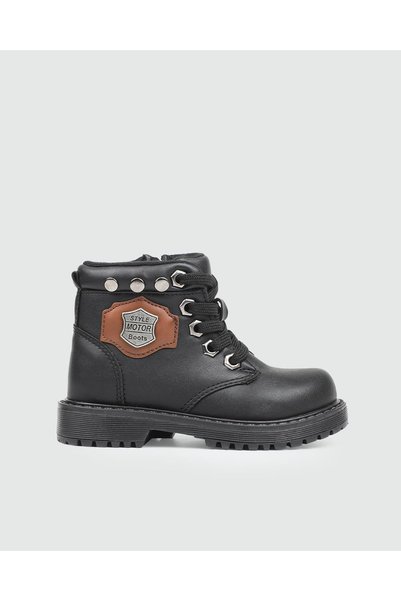 PO 24050 Çocuk Siyah-Taba Bot