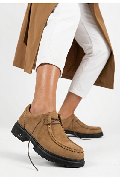 Erbilden Sufi Mink Nubuck Genuine Leather Oxford Lace-Up Shoes