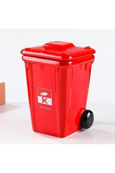 Yelajoy 400ml Trash Can Design Ceramic Coffee Mugs, Creative Garbage Can Shap...