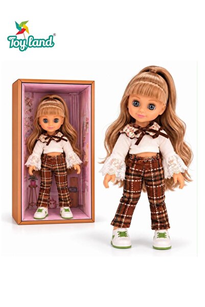 TOY LAND Fashion Doll for Kids with Long Hair, Stylish Plaid Outfit, Shoes & ...