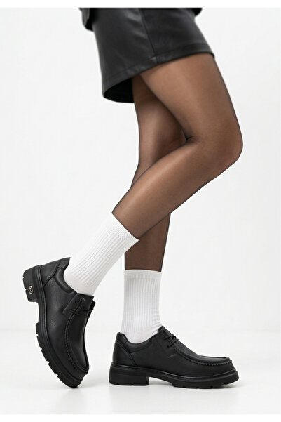 Erbilden Sufi Black Genuine Leather Oxford Lace-Up Shoes