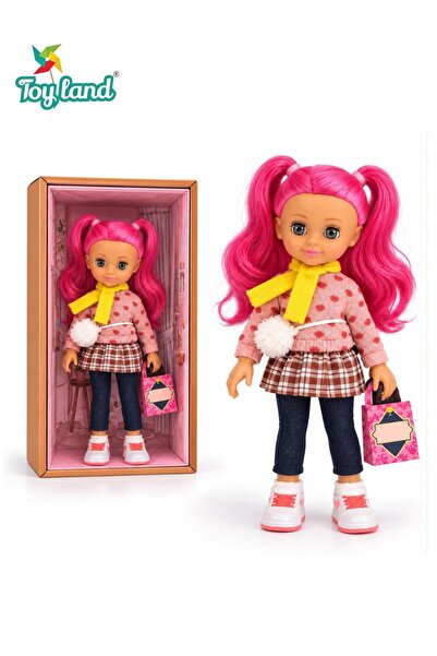 TOY LAND Fashion Doll for Kids, Pink Hair Girl Doll with Stylish Outfit, Shoe...