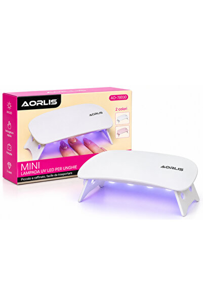 AORLIS Λάμπα νυχιών UV LED AO-78030, μίνι, φορητή, λευκή
