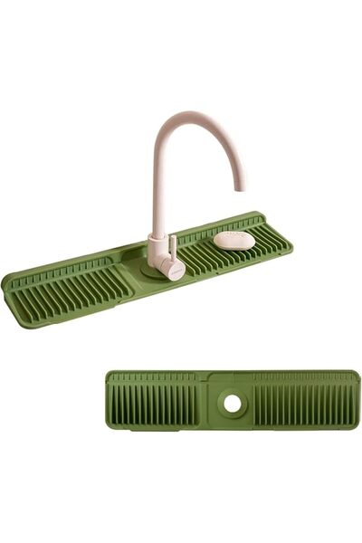 GENERAL Tzowq Silicone Sink Faucet Mat, Splash Guard with Slope for Easy Drai...