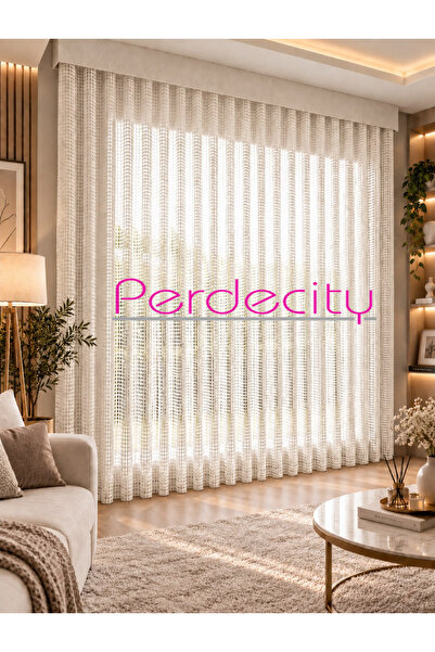 PERDECITY Luxury Net Ecru Tulle Curtain, Modern and Aesthetically Pleasing, S...