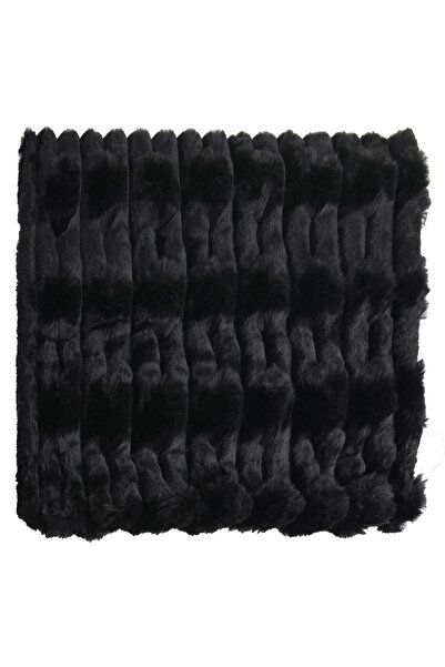 OEM Husă de pernă decorativă din blană artificială de iepure negru 40x40cm