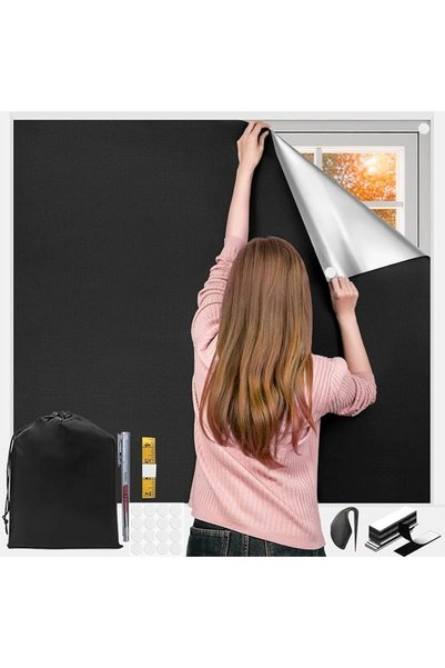TRASSLE Cordless 100% Blackout Roller Shades for Windows,UV Protection Pull D...