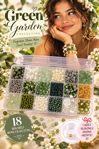 By MO Accessories Kolekcija Green Garden – Set za pravljenje nakita sa 18 odj...