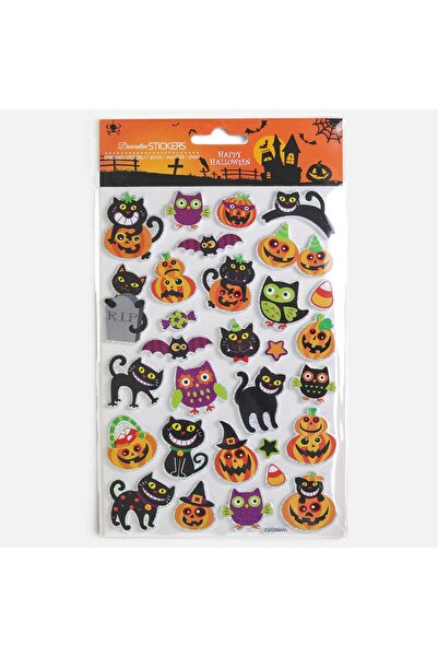 OEM Autocolante 3D de Halloween - Pisici Negre și Dovleci cu Detalii Holografice