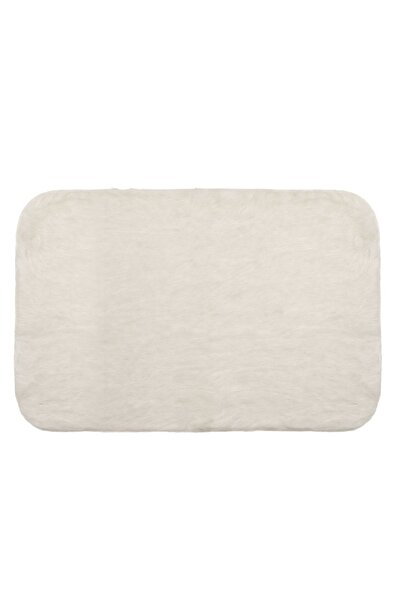 OEM Covor decorativ din blană artificială Ecru, 120x80cm, cu fir lung