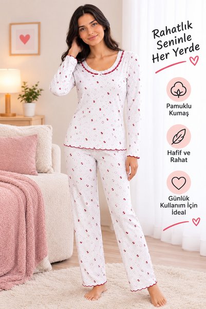 Genel Markalar Pointelle kadın pijama takımı
