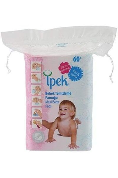 İpek Baby Large Cotton Pads Dry Square White (Classic 360-count)
