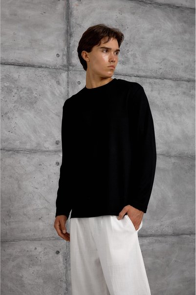 NOMARC Siyah UZUN KOLLU OYSHO KUMAŞ SWEATSHIRT