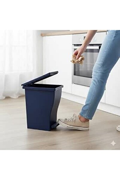 Generic Slim Step Pedal Waste Bin, 15 Liters Capacity, White, Kitchen Trash C...