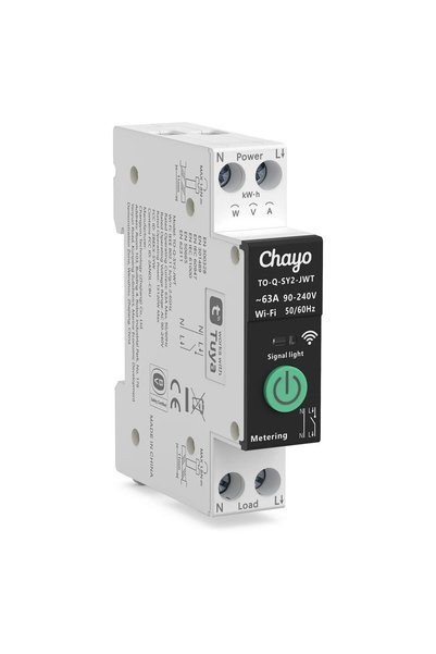 TONGOU Releu comutator inteligent Wi-Fi TO-Q-SY2-JWT, reglabil 1–63A, măsurar...