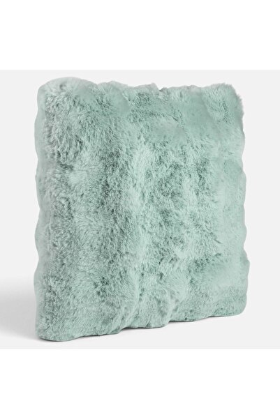 OEM Pernă decorativă din blană artificială verde mentă 45x45cm