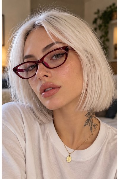 PİYESBOUTİQUE KAİRO- MAVİ IŞIK KORUYUCU ŞEFFAF CAM GÖZLÜK KADIN CAT EYE OPTİK...